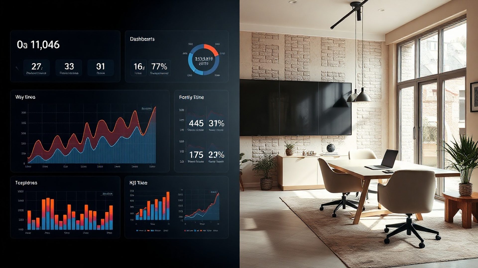Interaktivni analitički dashboard i moderan poslovni ured